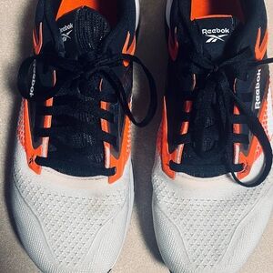 Reebok Men's Black, Orange, and White Athletic Shoes